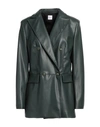 Eleonora Stasi Woman Blazer Dark Green Size 12 Polyester, Polyurethane
