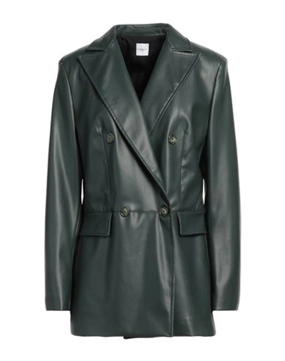 Eleonora Stasi Woman Blazer Dark Green Size 12 Polyester, Polyurethane In Green