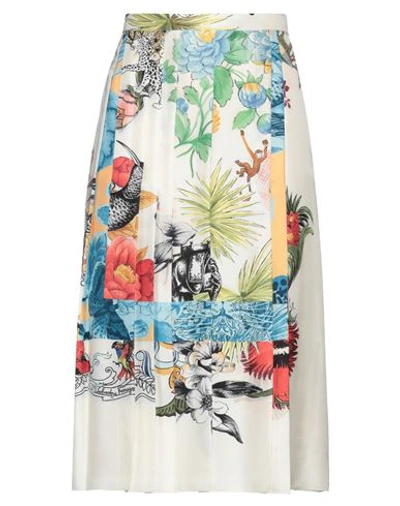 Ferragamo Woman Midi Skirt Off White Size 12 Silk