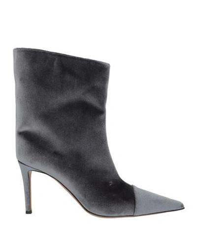 Alexandre Vauthier Woman Ankle Boots Grey Size 11 Textile Fibers