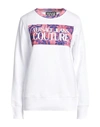 Versace Jeans Couture Woman Sweatshirt White Size S Cotton, Elastane