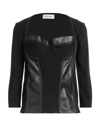 Blugirl Blumarine Woman Top Black Size 6 Viscose, Polyester, Polyamide, Elastane, Polyurethane