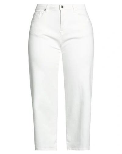 True Nyc Woman Jeans White Size 28 Cotton, Elastane In White