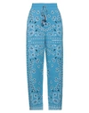 Alanui Bandana Wool-blend Jacquard Wide-leg Pants In Blue