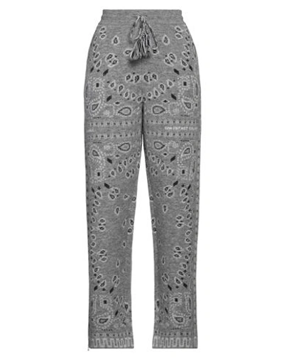 Alanui Woman Pants Grey Size M Virgin Wool, Alpaca Wool, Polyamide, Wool In Grey