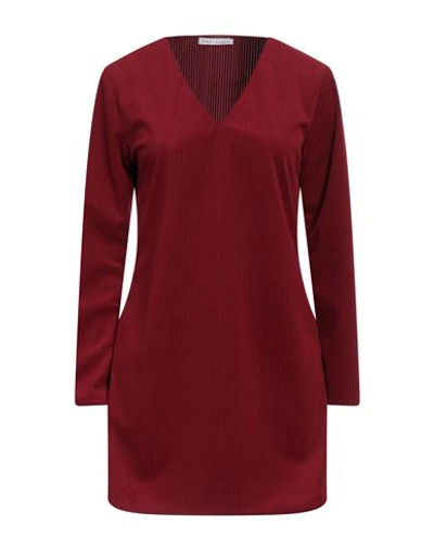 Caractere Caractère Woman Mini Dress Brick Red Size 10 Polyester, Elastane