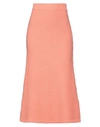 Chloé Woman Midi Skirt Salmon Pink Size L Cashmere In Pink