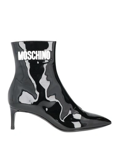 Moschino Woman Ankle Boots Black Size 11 Soft Leather