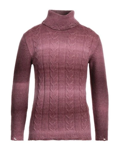 Grey Daniele Alessandrini Man Turtleneck Antique Rose Size 38 Wool, Polyamide In Pink