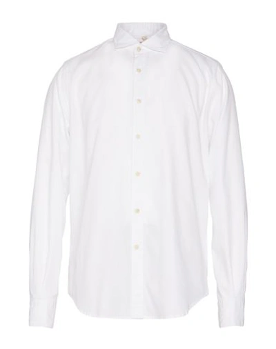 Portofiori Man Shirt White Size 15 ¾ Cotton, Elastane