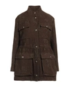 Dondup Woman Jacket Cocoa Size 10 Cotton, Wool, Virgin Wool, Polyamide In Brown