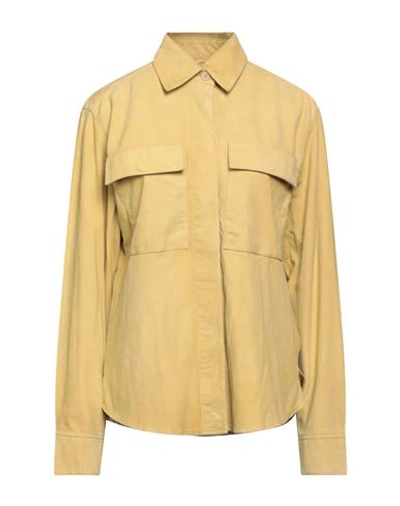 Saks Potts Button-up Suede Shirt In Yellow