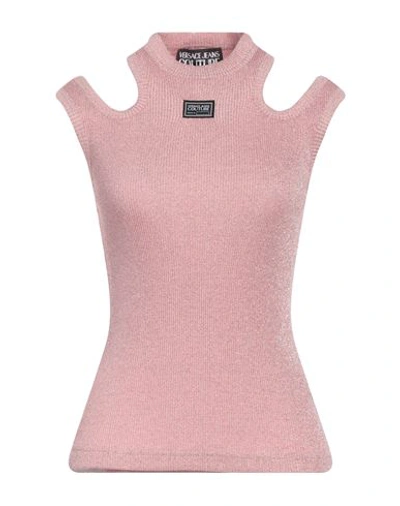 Versace Jeans Couture Woman Tank Top Pink Size 0 Viscose, Polyester, Polyamide In Pink