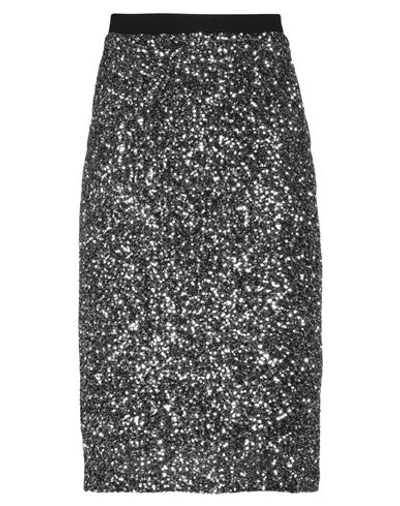 Caractere Caractère Woman Midi Skirt Silver Size 10 Polyester, Elastane, Polyamide, Viscose
