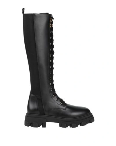 Baldinini Woman Knee Boots Black Size 10.5 Calfskin