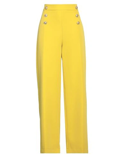 Maryley Woman Pants Mustard Size 8 Polyester, Elastane In Yellow