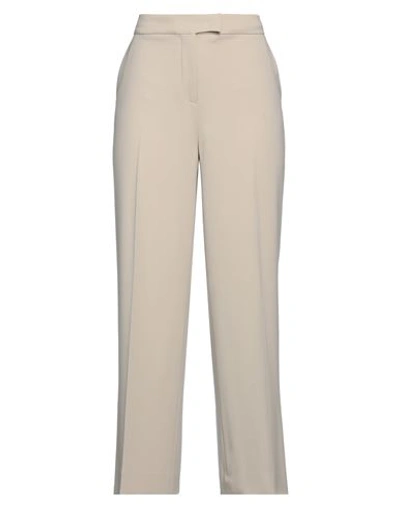 Ago E Filo Woman Pants Beige Size 10 Polyester, Virgin Wool, Elastane