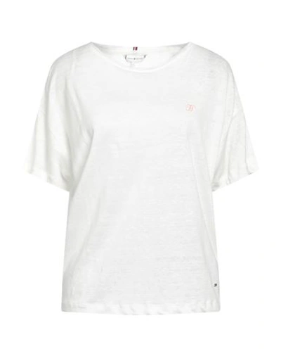 Tommy Hilfiger Woman T-shirt White Size Xl Linen