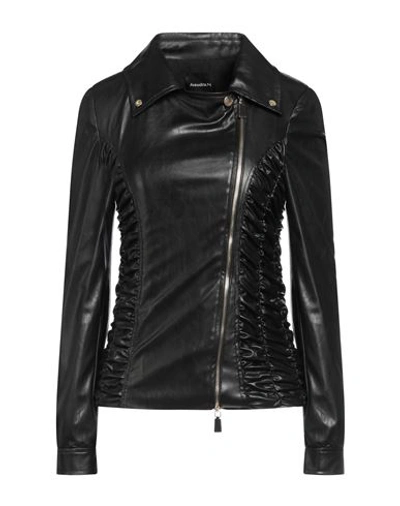 Annarita N Woman Jacket Black Size 4 Viscose, Nylon, Elastane, Polyurethane