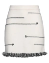 SONIA RYKIEL SONIA RYKIEL WOMAN MINI SKIRT IVORY SIZE 10 WOOL, CASHMERE