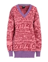 Versace Jeans Couture Woman Sweater Salmon Pink Size L Cotton In Pink