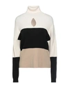 Kaos Woman Turtleneck Beige Size S Viscose, Polyester, Polyamide