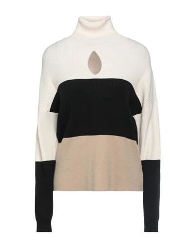 KAOS KAOS WOMAN TURTLENECK BEIGE SIZE S VISCOSE, POLYESTER, POLYAMIDE 