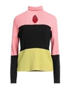 Kaos Woman Turtleneck Salmon Pink Size M Viscose, Polyester, Polyamide