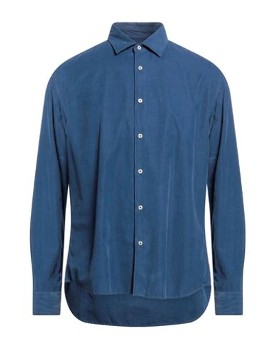 Altea Man Shirt Blue Size L Cotton
