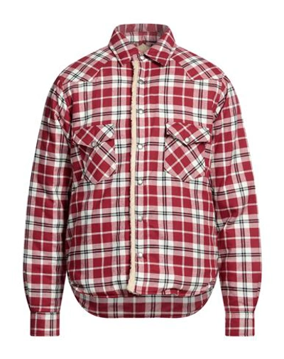 Dnl Man Shirt Brick Red Size L Cotton, Polyester, Acrylic