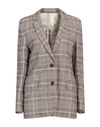 Seventy Sergio Tegon Seventy Venezia Woman Blazer Dark Brown Size 6 Viscose, Linen In Brown