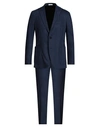 Boglioli Man Suit Blue Size 44 Virgin Wool, Elastane In Navy Blue