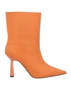 Lola Cruz Woman Ankle Boots Orange Size 11 Soft Leather
