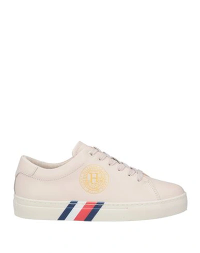 Tommy Hilfiger Woman Sneakers Blush Size 7.5 Soft Leather, Textile Fibers In Pink