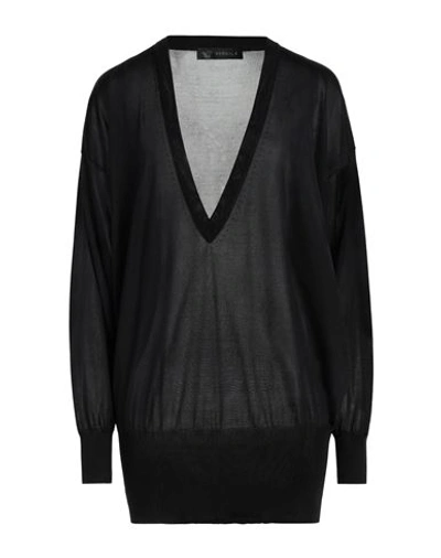 Versace Woman Sweater Black Size 8 Silk