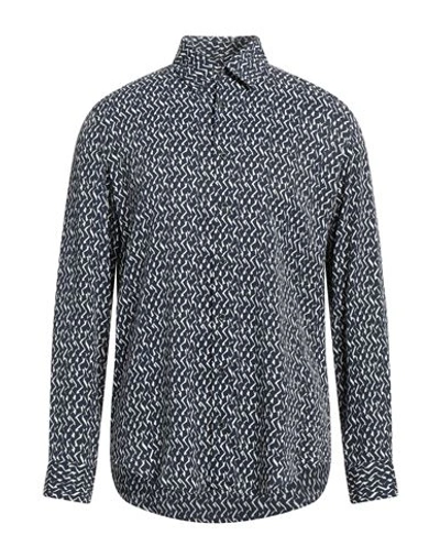 Patrizia Pepe Man Shirt Midnight Blue Size 38 Viscose