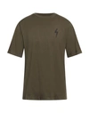 Giuseppe Zanotti Man T-shirt Military Green Size 3xl Cotton In Green