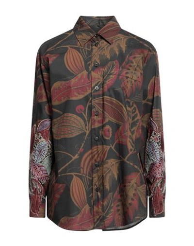 Ferragamo Woman Shirt Dark Brown Size 6 Cotton