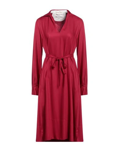 Le Sarte Pettegole Woman Midi Dress Garnet Size 10 Viscose In Red