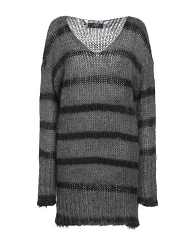 The Seafarer Woman Sweater Lead Size S Mohair Wool, Polyamide, Wool In Grey