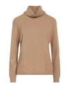 Croche Crochè Woman Turtleneck Camel Size S Merino Wool, Viscose, Cashmere, Polyamide In Beige