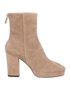 Lola Cruz Woman Ankle Boots Light Brown Size 11 Soft Leather In Beige