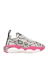 MOSCHINO MOSCHINO WOMAN SNEAKERS LIGHT GREY SIZE 7 SOFT LEATHER