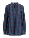 Caliban Woman Blouse Midnight Blue Size 14 Cotton In Blue