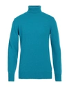 Molo Eleven Man Turtleneck Azure Size Xxl Wool, Polyamide In Blue