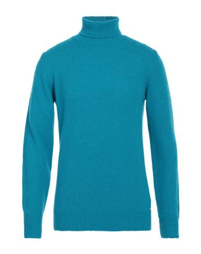 Molo Eleven Man Turtleneck Azure Size Xxl Wool, Polyamide In Blue