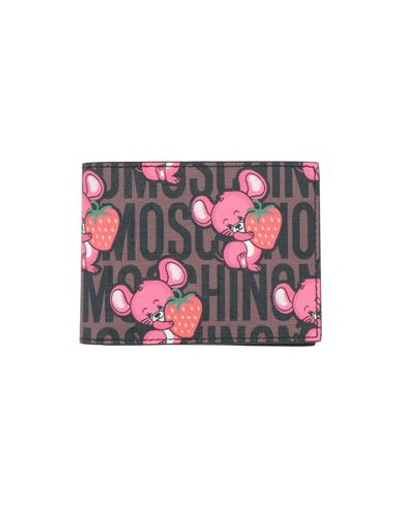 Moschino Woman Wallet Cocoa Size - Soft Leather, Textile Fibers In Brown