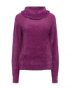 Kaos Woman Turtleneck Mauve Size S Polyamide, Acrylic, Modal In Purple