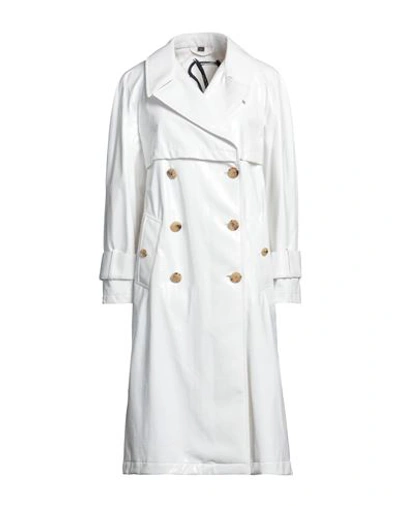 Sealup Woman Overcoat & Trench Coat Off White Size 6 Cotton, Polyurethane, Viscose