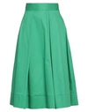 Milva Mi Woman Midi Skirt Green Size L Cotton, Elastane